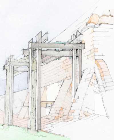 Sketch proposal of pergola, click to return.