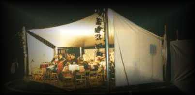 Open air theatre at night.