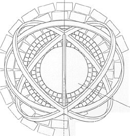 C.A.D Drawing of sphere in plan.